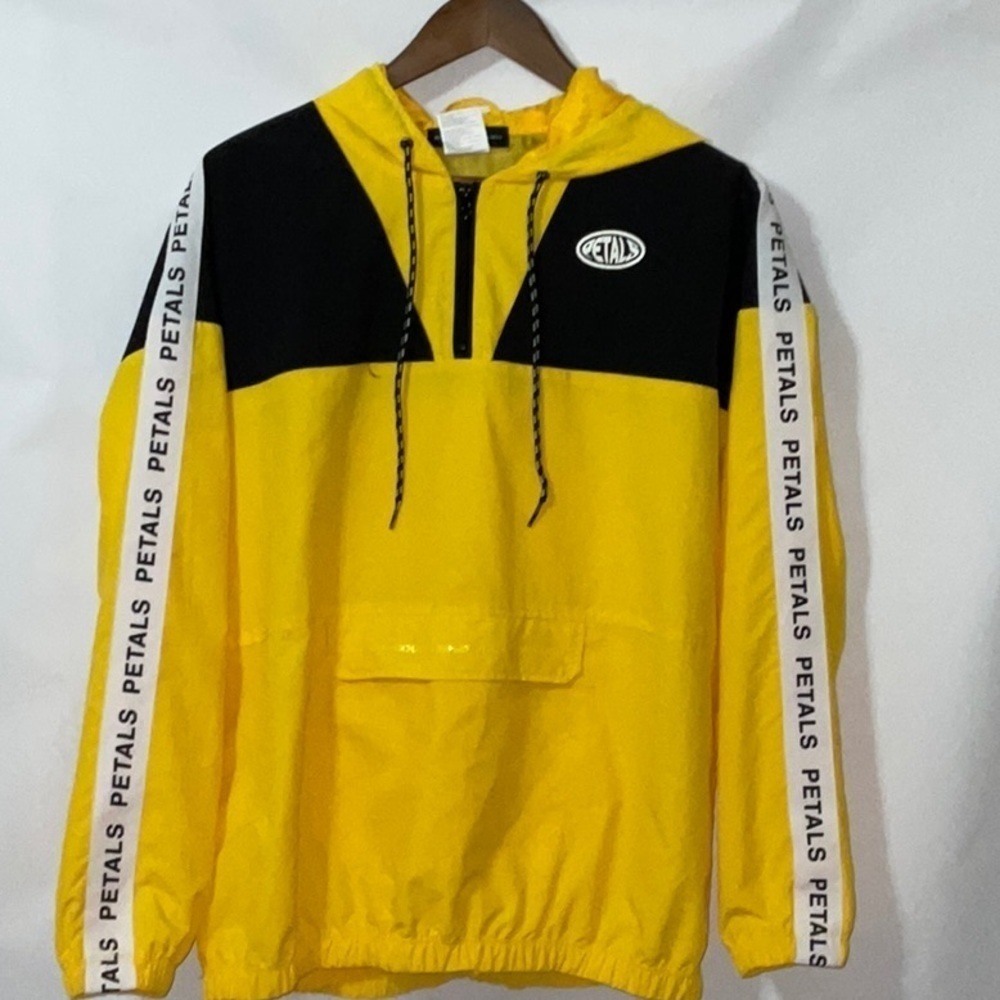 Petals and Penguins, Yellow Windbreaker, Size M